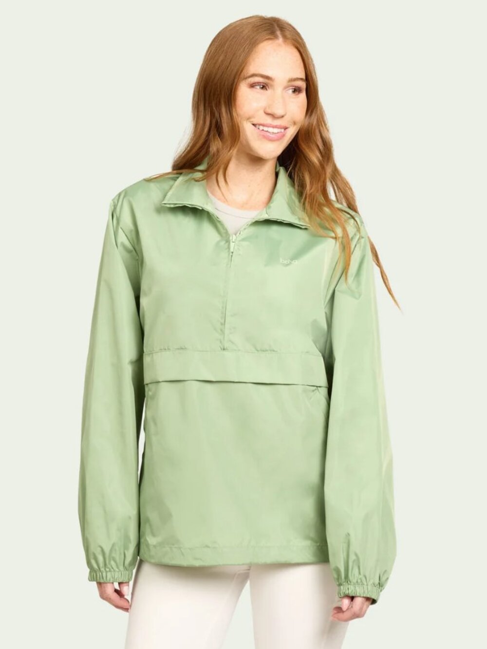 Bala Lightweight Half Zip Windbreaker Jacket Sage Green S/M NWT